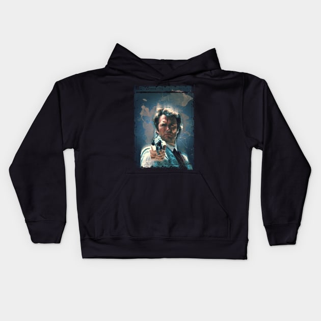 Dirty Harry vintage art Kids Hoodie by PrintstaBee